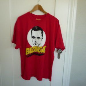 THE BIG BANG THEORY BAZINGA SHIRT NWOT SZ XL RED COLOR